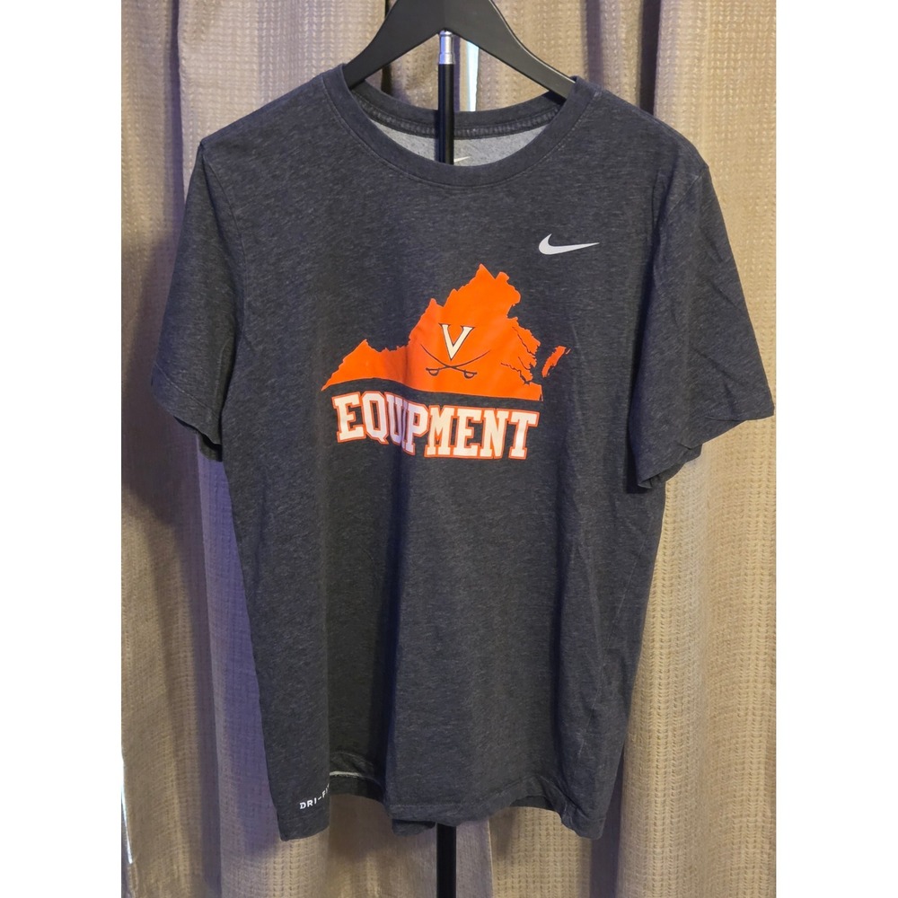 Nike Dri-Fit Virginia Cavaliers Equipment Graphic T-Shirt Men's Size Large Gray‎